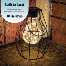 Marco Paul 23cm Bronze Metal Firefly Solar Powered Garden Lantern - thumbnail 5