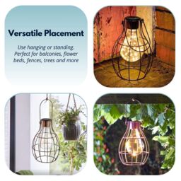 Marco Paul 23cm Bronze Metal Firefly Solar Powered Garden Lantern - thumbnail 6