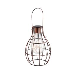 Marco Paul 23cm Bronze Metal Firefly Solar Powered Garden Lantern - thumbnail 3