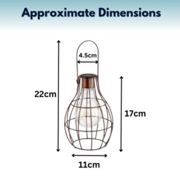 Marco Paul 23cm Bronze Metal Firefly Solar Powered Garden Lantern - thumbnail 2