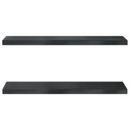 Berkfield Home Wall Shelves 2 pcs 75x23.5x3 cm Black Stainless Steel - thumbnail 5