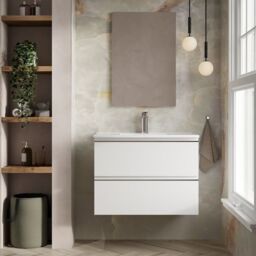Banyetti Vatilla 800mm Wall Hung Vanity Unit with Athena Basin - Gloss White