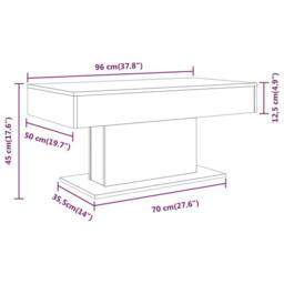 Berkfield Home Modern Coffee Table Grey Sonoma 96x50x45 cm Engineered Wood - Size: 96 x 50 x 45 cm - thumbnail 7