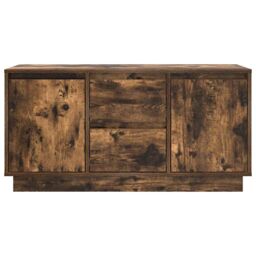 Berkfield Home TV Cabinet with LED Lights Smoked Oak 100x41x50 cm in Brown - Size: 100 x 41 x 50 cm - thumbnail 7