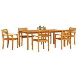 Berkfield Home 9-Piece Garden Dining Set - Solid Acacia Wood in Brown - thumbnail 3