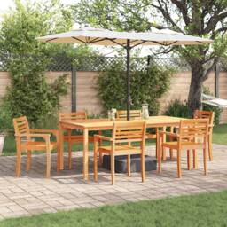 Berkfield Home 9-Piece Garden Dining Set - Solid Acacia Wood in Brown - thumbnail 1