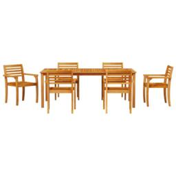 Berkfield Home 9-Piece Garden Dining Set - Solid Acacia Wood in Brown - thumbnail 7