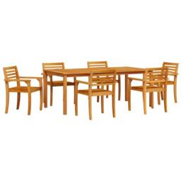 Berkfield Home 9-Piece Garden Dining Set - Solid Acacia Wood in Brown - thumbnail 2