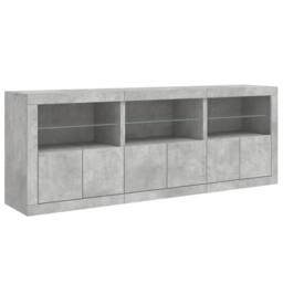 Berkfield Home Sideboard with LED Lights Concrete Grey 181.5x37x67 cm - thumbnail 5