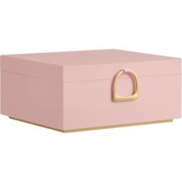 SONGMICS Two Layer Jewellery Box with Handle & Removable Tray in Light Pink - thumbnail 7