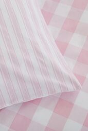Bianca 'Check & Stripe' Cotton Duvet Set in Pink - Size: Double - thumbnail 4