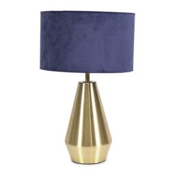 ValueLights Jax Antique Brass Dimmable Touch Table Lamp with Velvet Drum Shade with LED Bulb in Gold - thumbnail 2