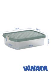 Wham Clip 3x 8.5L Rectangular Plastic Storage Boxes with Clip Lock Lids in Green - thumbnail 6