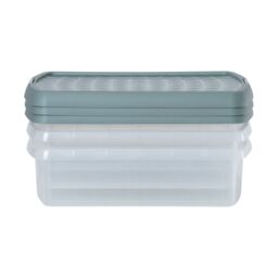 Wham Clip 3x 8.5L Rectangular Plastic Storage Boxes with Clip Lock Lids in Green - thumbnail 3