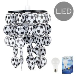 ValueLights Football Droplet Ceiling Pendant Shade with 6w Bulb in Black - thumbnail 1