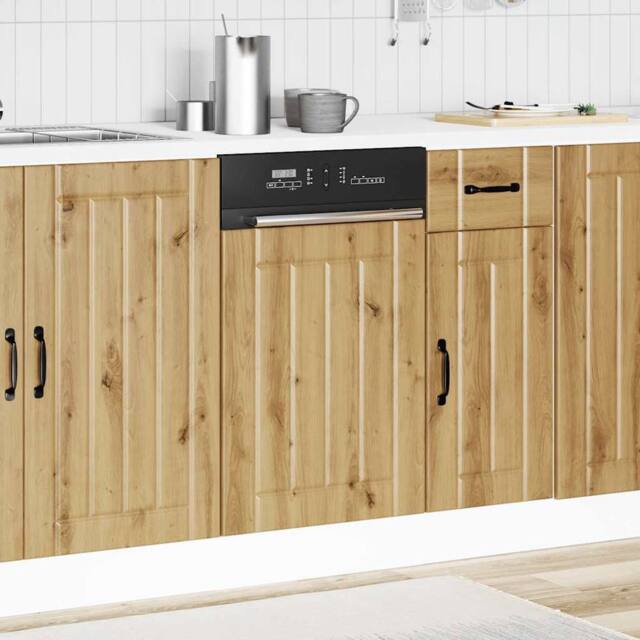 Berkfield Home Decorative Dishwasher Panel Lucca Artisan Oak Engineered Wood in Brown - image 1