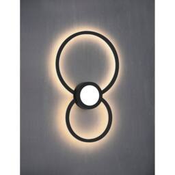 Netlighting Mural Wall Lamp Circles 24W 3000K 1440lm Matt Black 3yrs Warranty - thumbnail 2