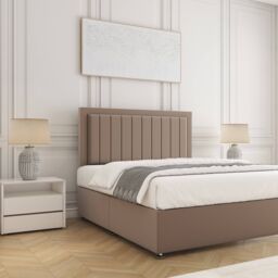"BSSPOKE Zarah Divan Bed Set Plush Velvet 24"" Headboard No Drawers No Mattress in Bronze - Size: King" - thumbnail 3