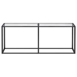 Berkfield Home Console Table Transparent 200x35x75.5cm Tempered Glass in Clear - Size: 200x35x75.5 cm - thumbnail 3