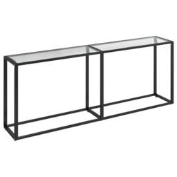 Berkfield Home Console Table Transparent 200x35x75.5cm Tempered Glass in Clear - Size: 200x35x75.5 cm - thumbnail 2