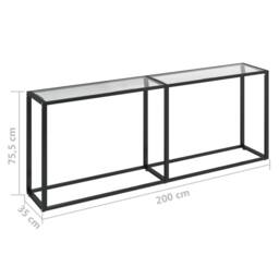 Berkfield Home Console Table Transparent 200x35x75.5cm Tempered Glass in Clear - Size: 200x35x75.5 cm - thumbnail 6