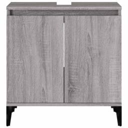 Berkfield Home Sink Cabinet Grey Sonoma 58x33x60 cm Engineered Wood - Size: 58 x 33 x 60 cm - thumbnail 6