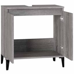 Berkfield Home Sink Cabinet Grey Sonoma 58x33x60 cm Engineered Wood - Size: 58 x 33 x 60 cm - thumbnail 7