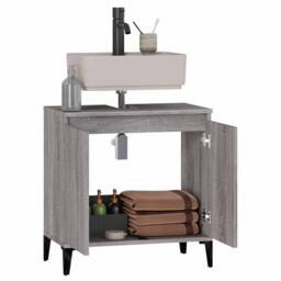 Berkfield Home Sink Cabinet Grey Sonoma 58x33x60 cm Engineered Wood - Size: 58 x 33 x 60 cm - thumbnail 5