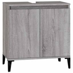 Berkfield Home Sink Cabinet Grey Sonoma 58x33x60 cm Engineered Wood - Size: 58 x 33 x 60 cm - thumbnail 3
