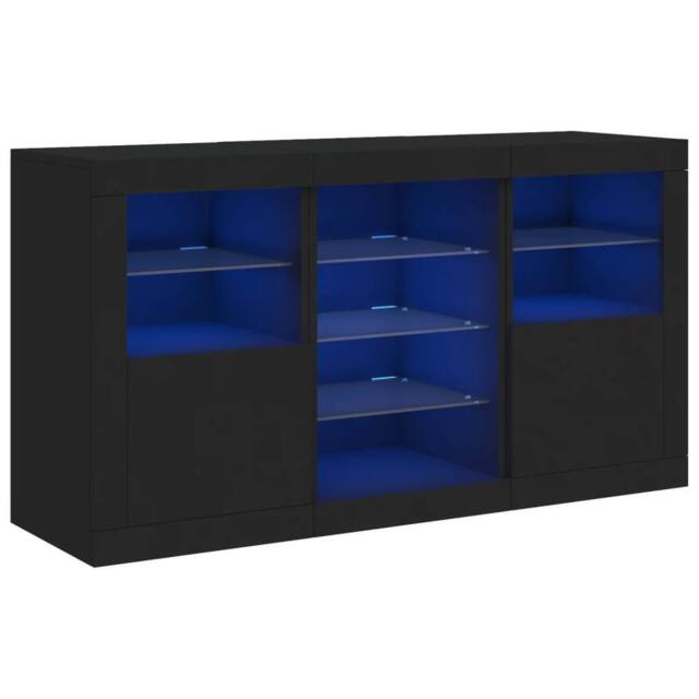 Berkfield Home Sideboard with LED Lights Black 123x37x67 cm - Size: 123 x 37 x 67 cm - image 1