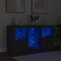 Berkfield Home Sideboard with LED Lights Black 123x37x67 cm - Size: 123 x 37 x 67 cm - thumbnail 4