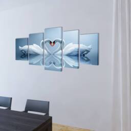 Berkfield Home Romantic Canvas Wall Print Set Swan 200 x 100 cm - thumbnail 3