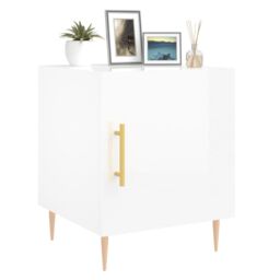 Berkfield Home Bedside Cabinets 2 pcs High Gloss White 40x40x50 cm Engineered Wood - Size: 40 x 40 x 50 cm - thumbnail 4