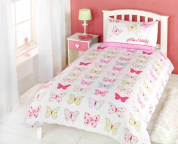Rapport Home Fly Up High Butterfly Duvet Cover Set & Pillowcase Set in White - Size: Double - thumbnail 1