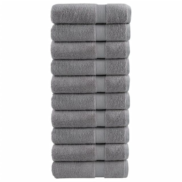 Berkfield Home Premium Shower Towels SOLUND 10pcs Grey 70x140cm 600gsm - image 1