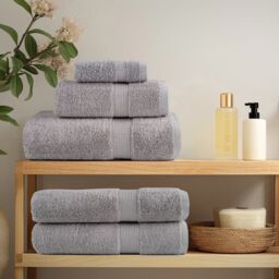 Berkfield Home Premium Shower Towels SOLUND 10pcs Grey 70x140cm 600gsm - thumbnail 3