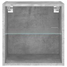Berkfield Home Decorative Bedside Cabinet with LED Lights Wall-mounted Concrete Grey - thumbnail 7