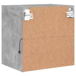 Berkfield Home Decorative Bedside Cabinet with LED Lights Wall-mounted Concrete Grey - thumbnail 9