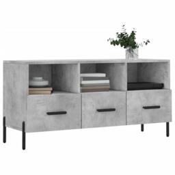 Berkfield Home TV Cabinet Concrete Grey 102x36x50 cm Engineered Wood - Size: 102 x 36 x 50 cm - thumbnail 3