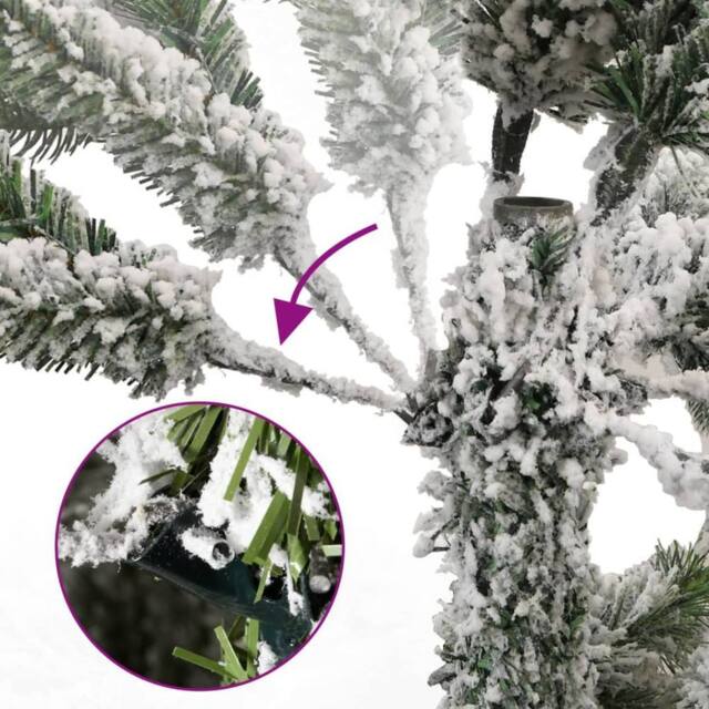 Berkfield Home Beautiful Artificial Hinged Christmas Tree with Flocked Snow 240 cm in White - image 1