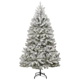 Berkfield Home Beautiful Artificial Hinged Christmas Tree with Flocked Snow 240 cm in White - thumbnail 3