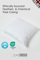 Homescapes Duck Feather Cushion Pads - Luxury Cushion Filler & Inserts in White - Size: 50 cm x 35 cm - thumbnail 3
