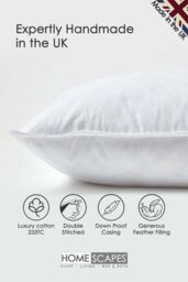 Homescapes Duck Feather Cushion Pads - Luxury Cushion Filler & Inserts in White - Size: 50 cm x 35 cm - thumbnail 2