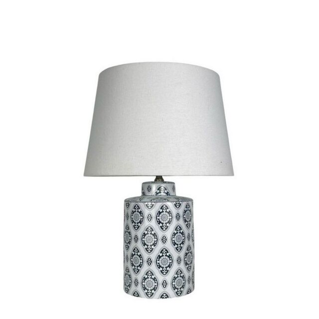 Minster Traditional Table Lamp & Shade - Ceramic - L20 x W20 x H43 cm in White - image 1