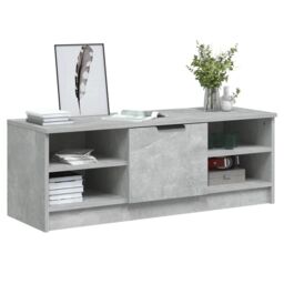 Berkfield Home TV Cabinet Concrete Grey 102x35.5x36.5 cm Engineered Wood - thumbnail 4