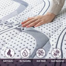 The White Stone Medium-Firmness Orthopedic Mattress, 25 cm - 85 x 200 cm in White - Size: EU Single - thumbnail 7