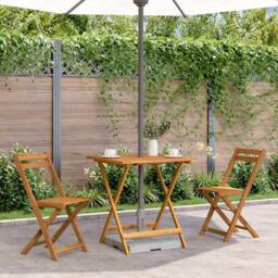Berkfield Home Durable Folding Garden Table 70x70x75 cm Solid Acacia Wood in Brown - Size: 70 x 70 x 75 cm - thumbnail 2