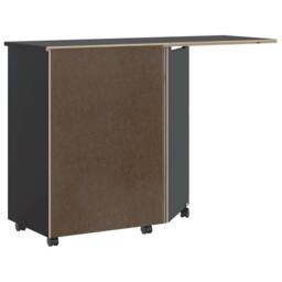 Berkfield Home Rolling Cabinet with Desk MOSS Black Solid Wood Pine - thumbnail 5