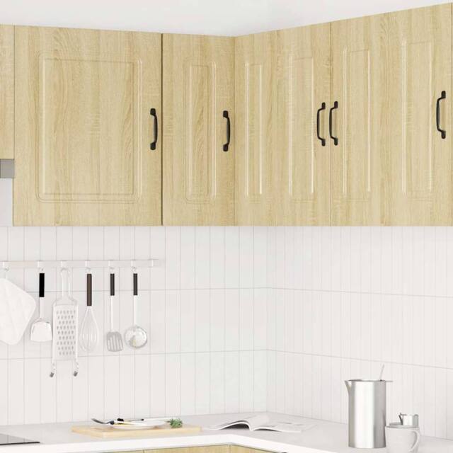 Berkfield Home Kitchen Wall Corner Cabinet Kalmar Sonoma Oak Engineered Wood in Light Tan - image 1