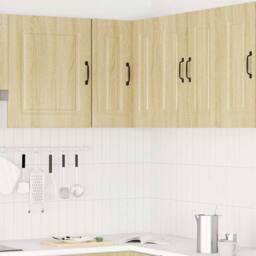 Berkfield Home Kitchen Wall Corner Cabinet Kalmar Sonoma Oak Engineered Wood in Light Tan - thumbnail 1